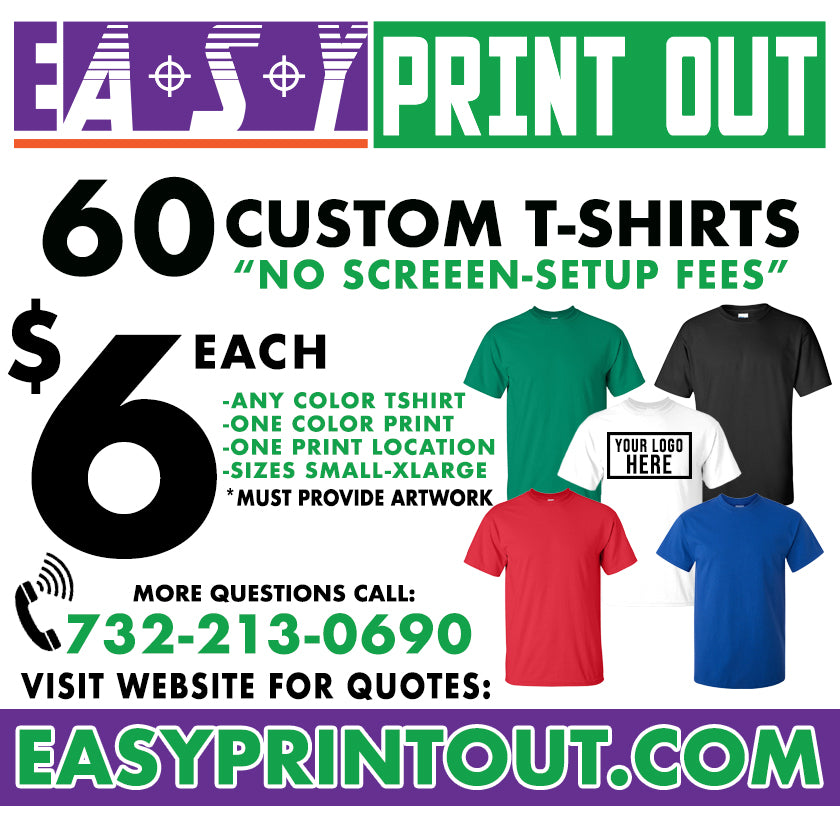 60 CUSTOM T-SHIRTS – Easy Print Out